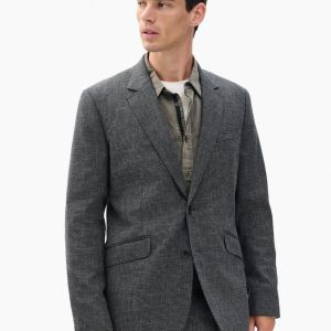 Butler Italian Houndstooth Blazer - Black/Grey