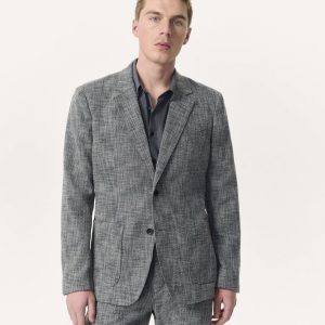 Butler Italian Tweed Patch Pocket Blazer - Navy Multi