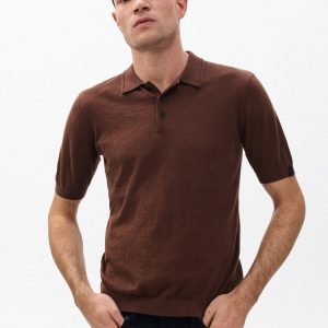 Downing Lightweight Cashmere Polo - Brown
