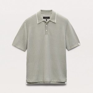 Harvey Knit Polo Shirt - Leaf Grey