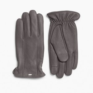 Evan Leather Gloves - Dark Grey