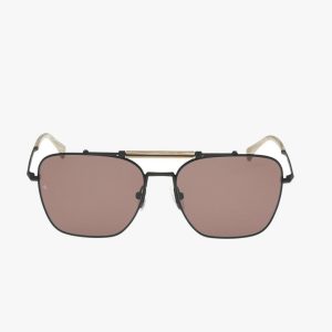Ryan Square Aviator Sunglasses - Black Brown