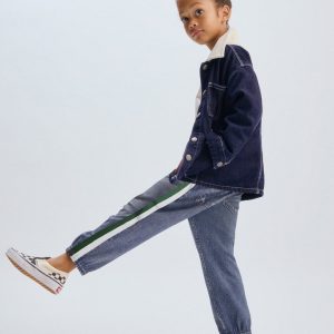 Mini Miramar Jogger Track Pants - Cosmos Green and White Stripe